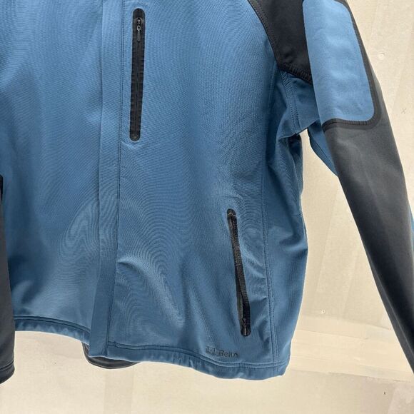L.L. Bean Early & Late Season Spring Ski Jacket Shell Armpit Zips Blue Black XL - Picture 3 of 10